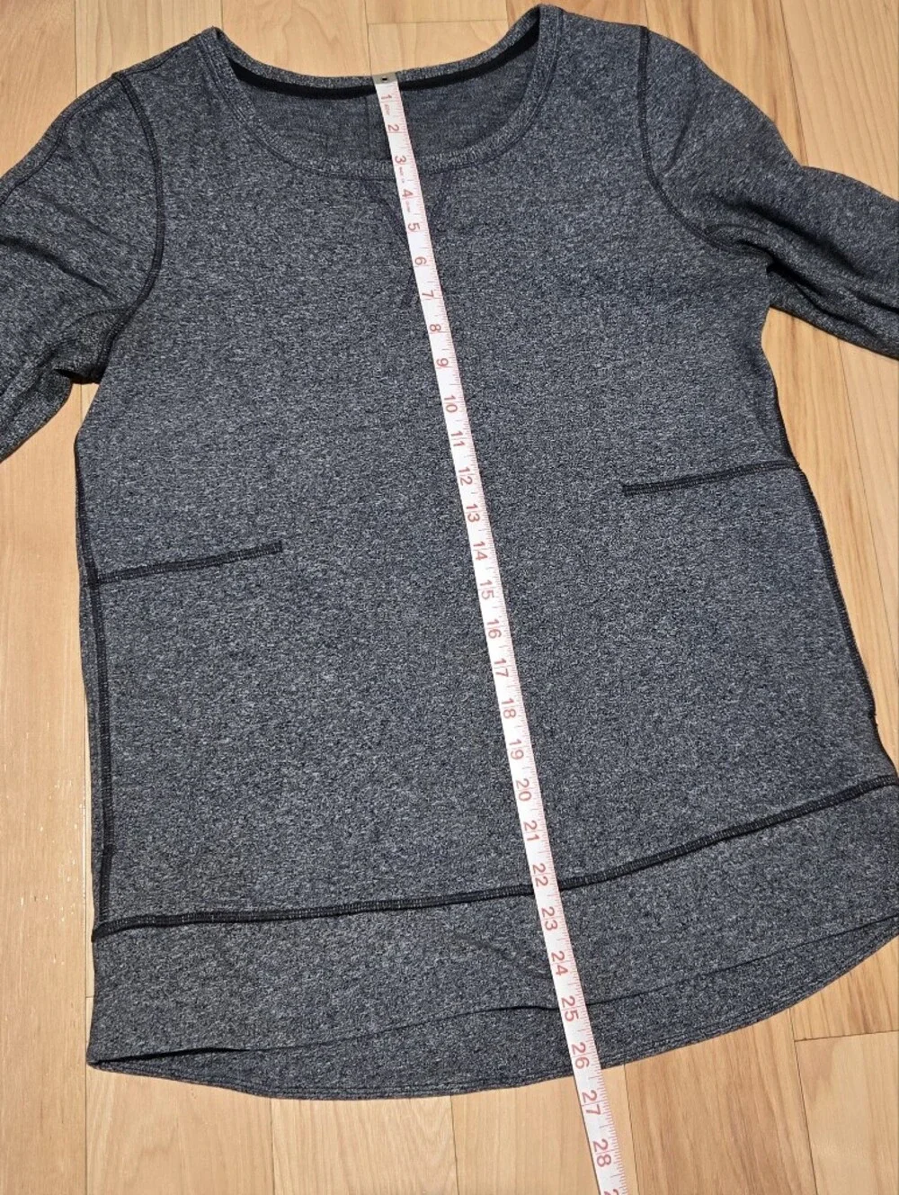 LULULEMON Exhalation Pullover II Size 8 Heathered Speckled Black
